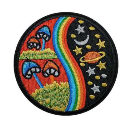 Rainbow Mushroom Iron On Patch