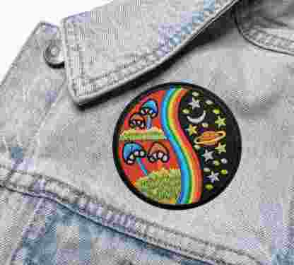 Rainbow Mushroom Iron On Patch