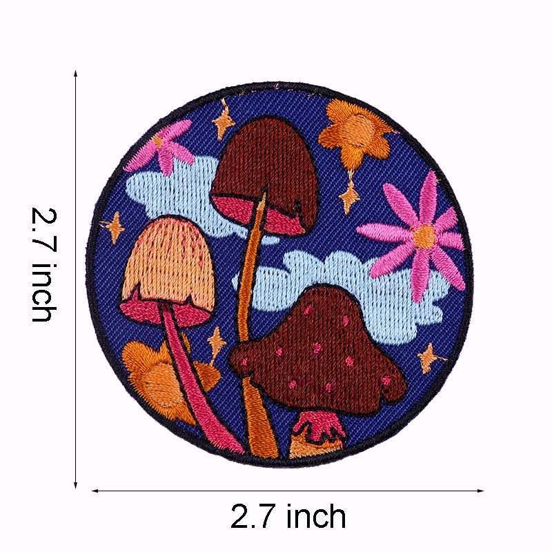 Color Mushroom Iron On Patches