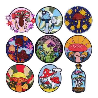 Color Mushroom Iron On Patches