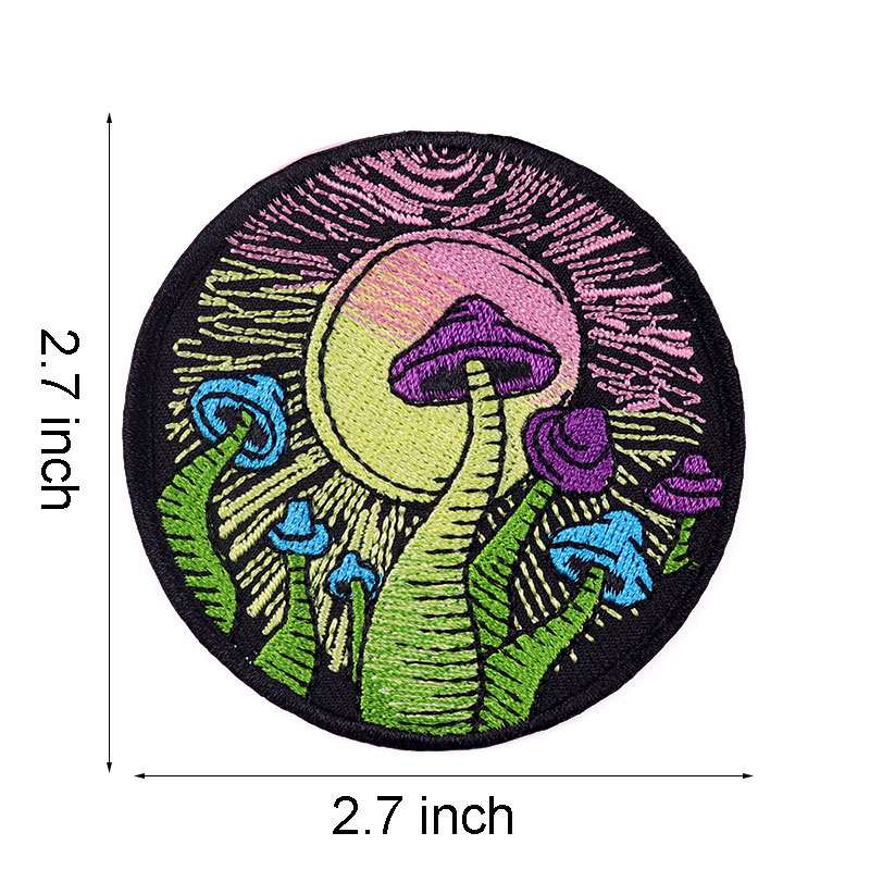 Color Mushroom Iron On Patches