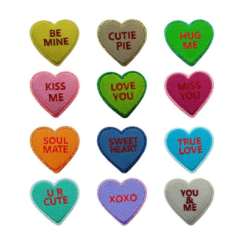 Colorful Heart Glitter Patches