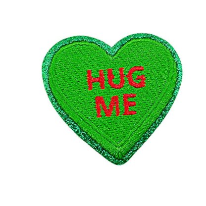 Colorful Heart Glitter Patches hug me