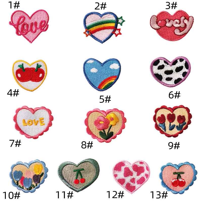 Conversation Heart Patches Wholesale Embroidered Self-Adhesive Cut Lov