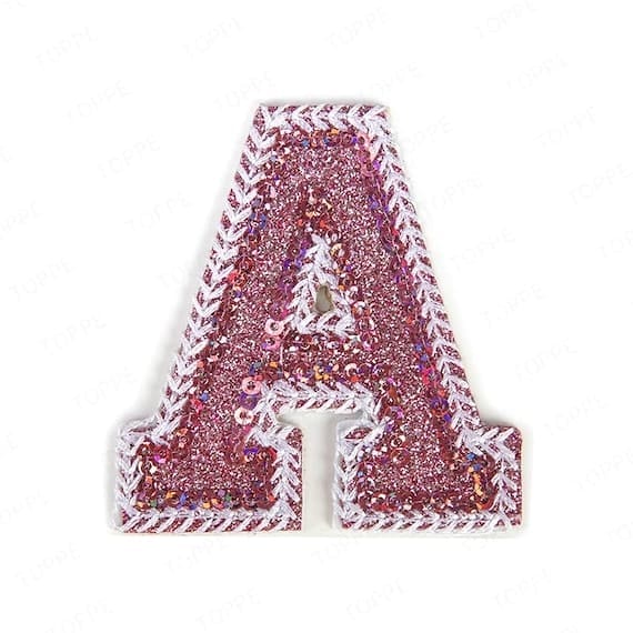 a Pink Sequin Iron On Letters.
