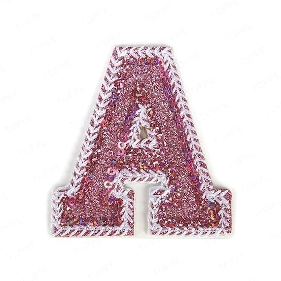 a Pink Sequin Iron On Letters.