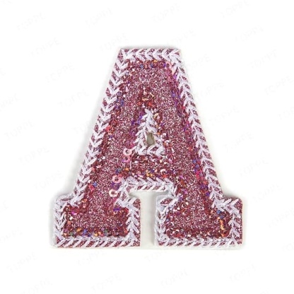 a Pink Sequin Iron On Letters.