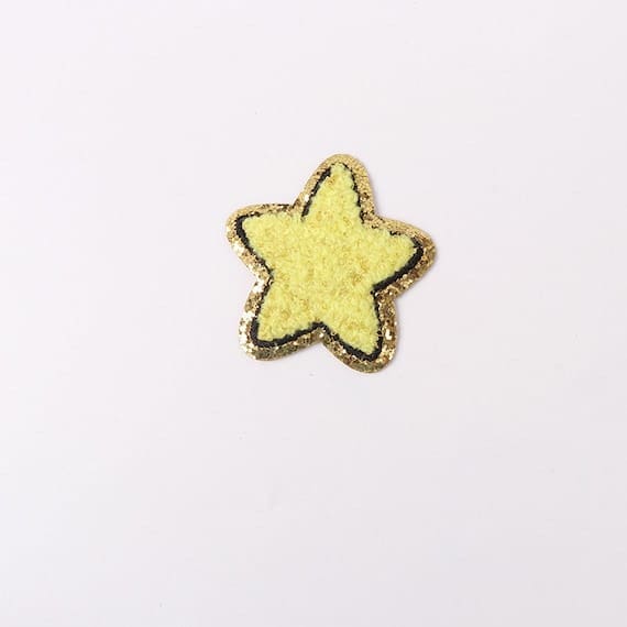 Yellow Colorful Star Chenille Patch with Golden Border