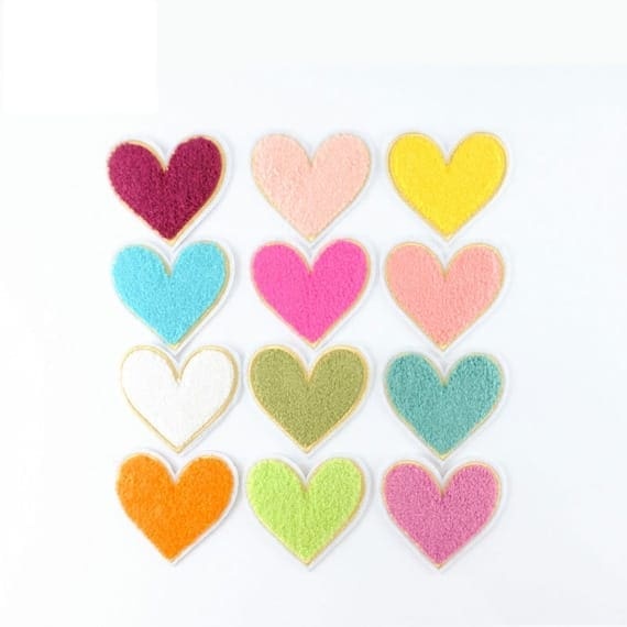 Colorful Heart Chenille Patches