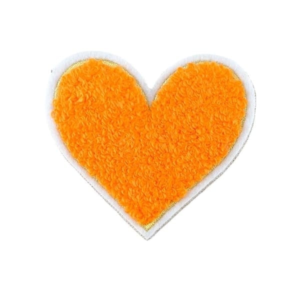 Colorful Heart Chenille Patch with organe
