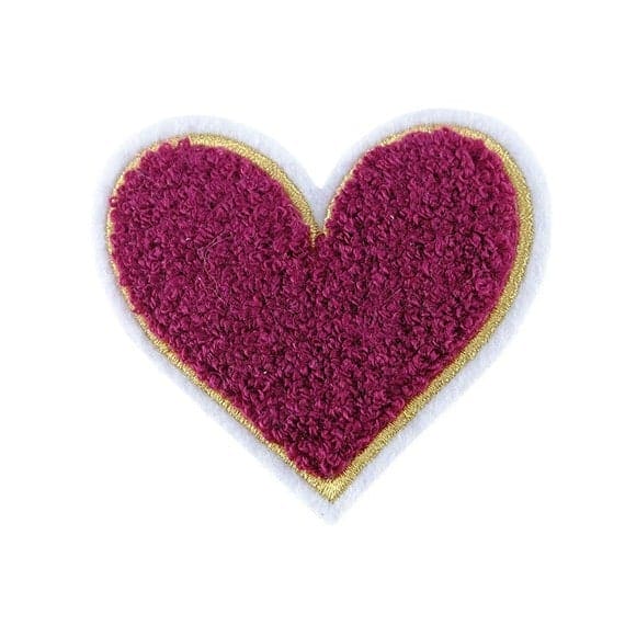 Colorful Heart Chenille Patch with purple.
