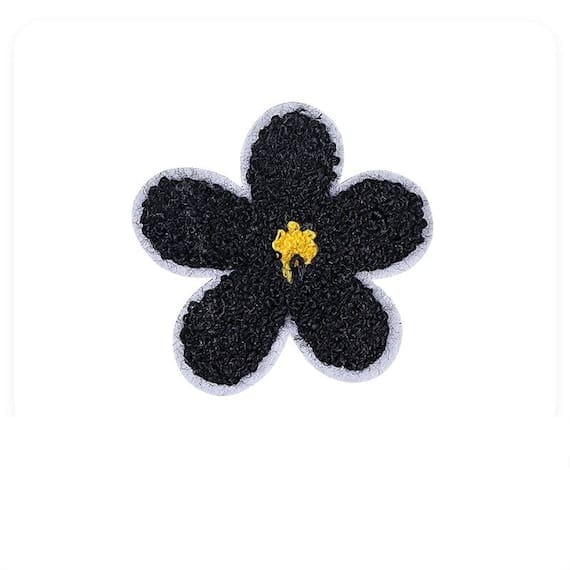 Flower Chenille Patch with black