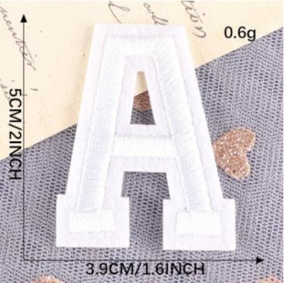 White Letter Chenille Patches.