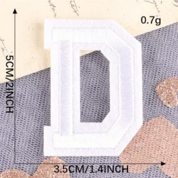 White Letter Chenille Patches.