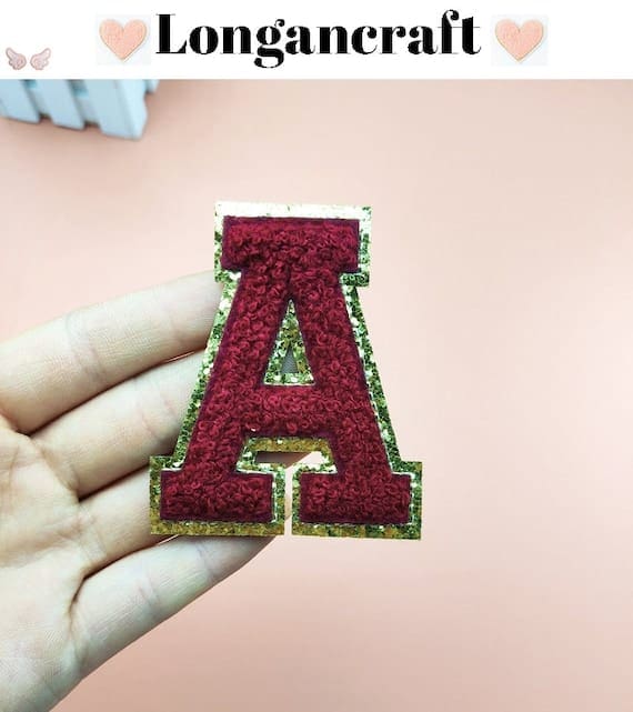 Deep Red Letter Chenille Patches