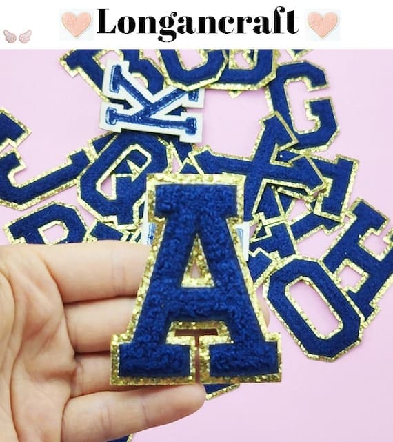 Deep blueLetter Chenille Patches