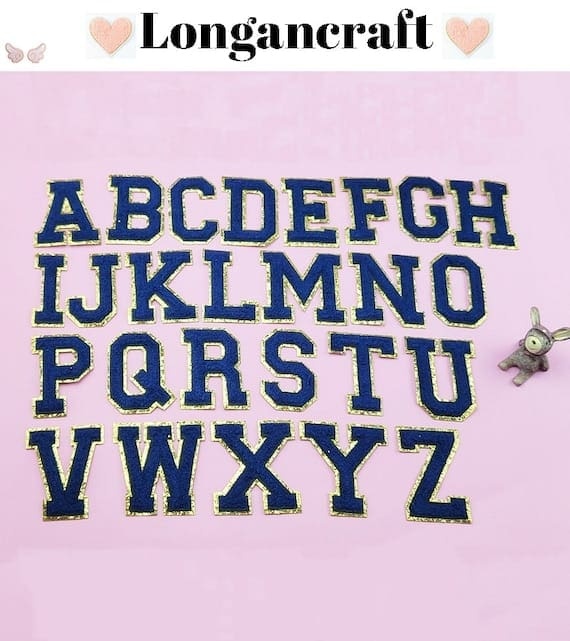 Deep blueLetter Chenille Patches