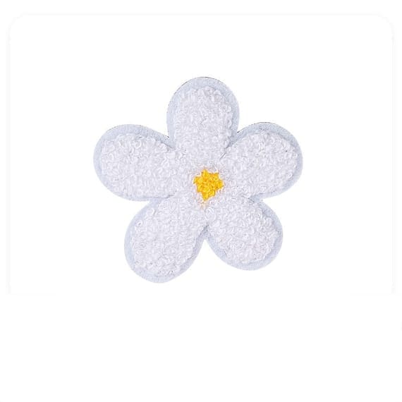 Flower Chenille Patch with white