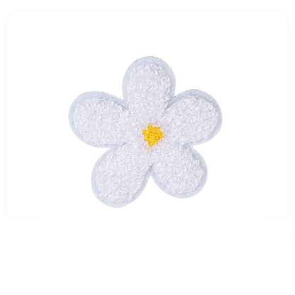 Flower Chenille Patch with white