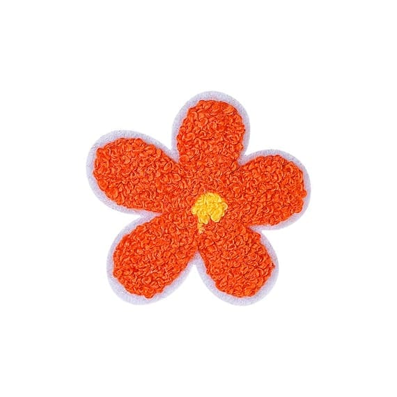Flower Chenille Patch with orange