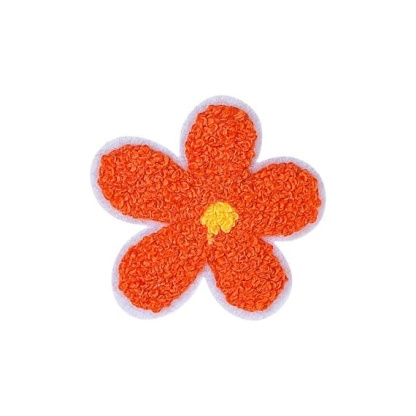 Flower Chenille Patch with orange