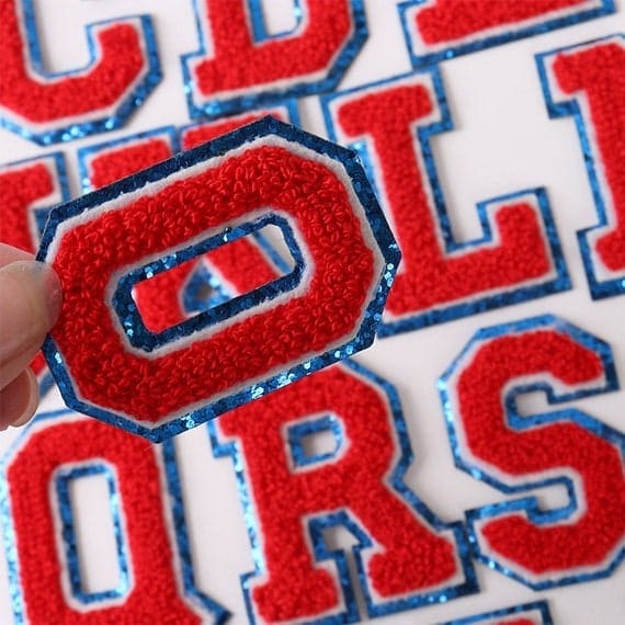 DIY Red Letter Chenille Patch