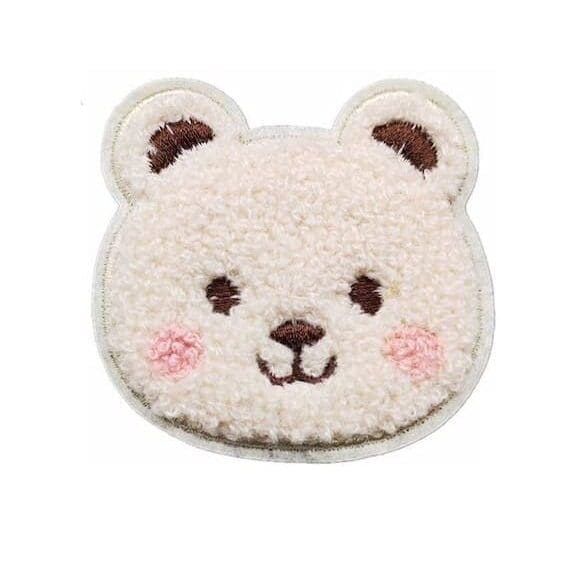 Bear Rabbit Iron On Patches with beige bear design