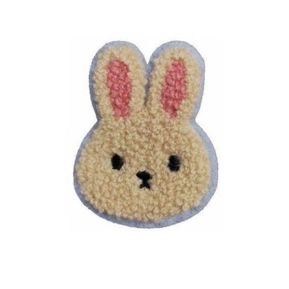 Sparkly animal chenille patch with cute rabbit design