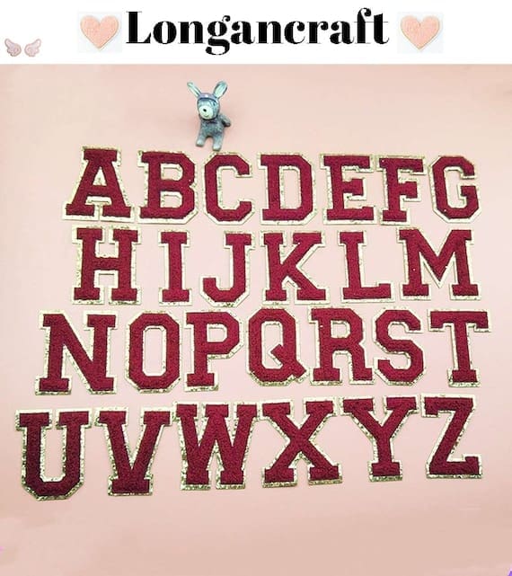 Deep Red Letter Chenille Patches