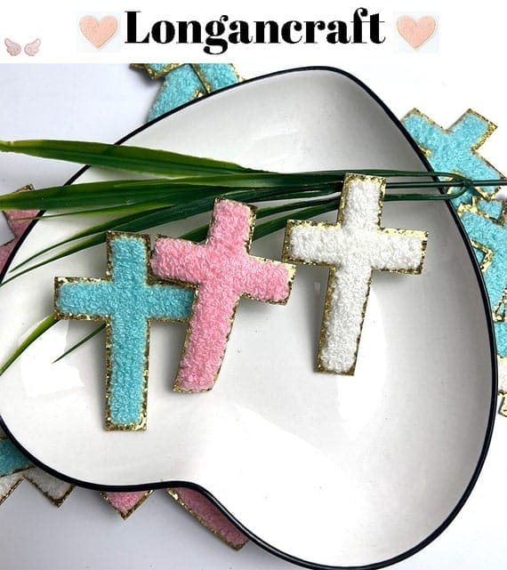 Cross Chenille Iron On Patches