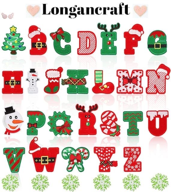 christmas Snow Iron On Letters