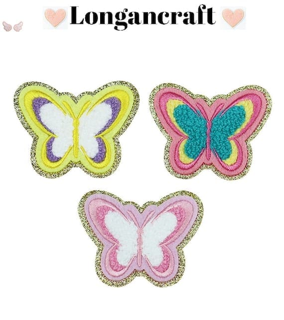 Exquisite Sparkling Butterfly Chenille Patches
