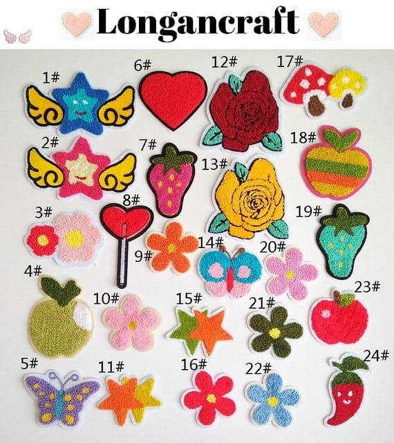 butterfly cartoon chenille patch