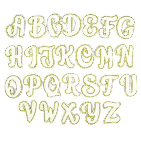 English Chenille Iron On Letters