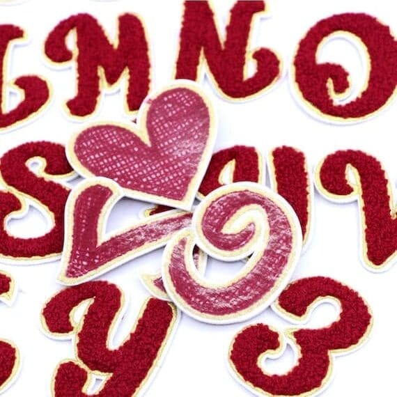 English Chenille Iron On Letters