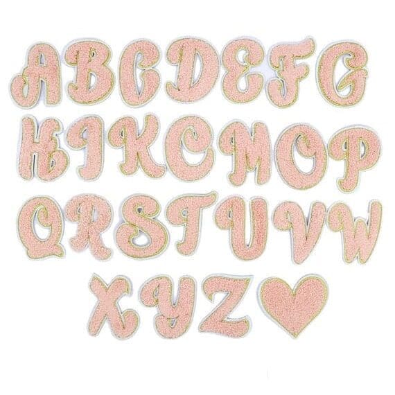 English Chenille Iron On Letters