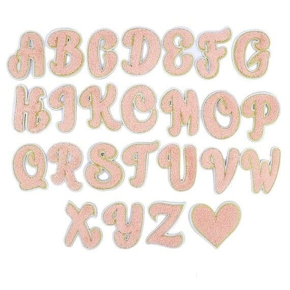 English Chenille Iron On Letters