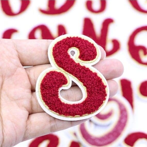 English Chenille Iron On Letters