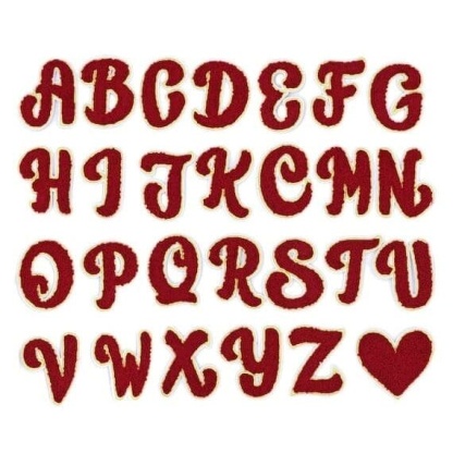 English Chenille Iron On Letters