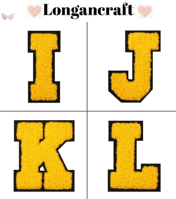 Yellow Letter Chenille Patch