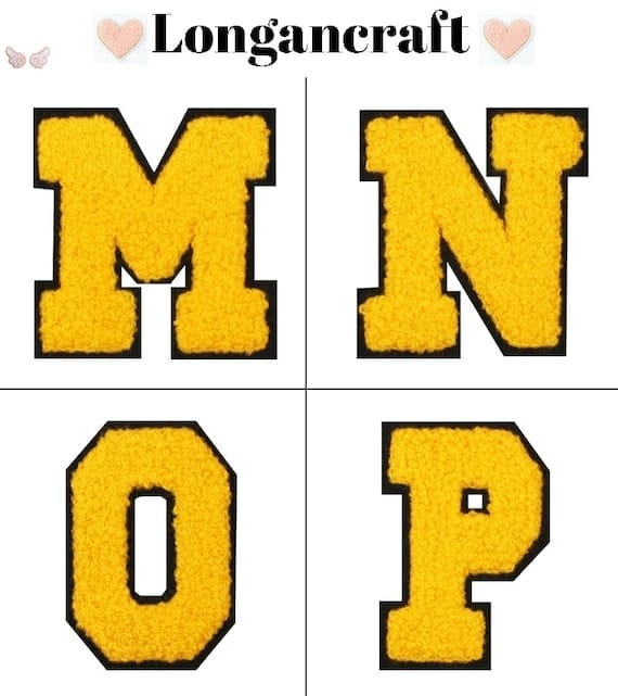Yellow Letter Chenille Patch