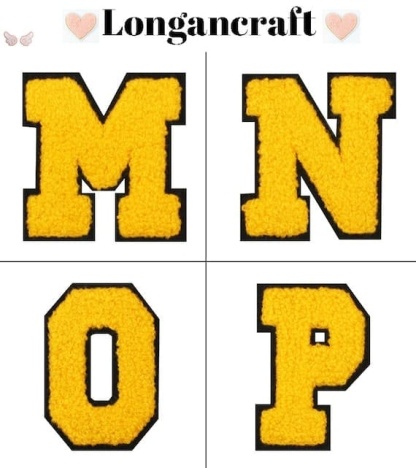 Yellow Letter Chenille Patch