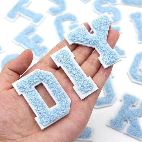 Air blue Iron On Letters