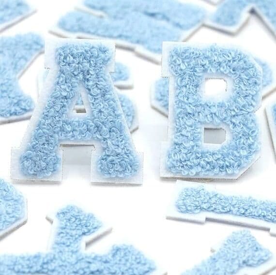 Air blue Iron On Letters