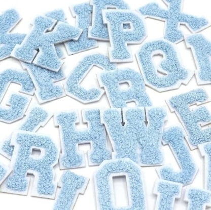 A bunch of Air blue Iron On Letters