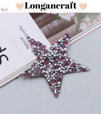 Colorful Star Rhinestone Patches with Purple