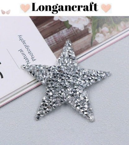 Colorful Star Rhinestone Patches with Silver