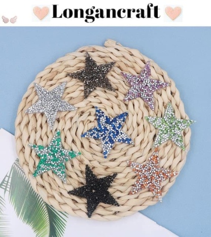 A group of Colorful Star Rhinestone Patches