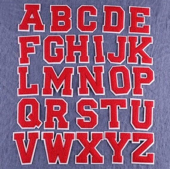 Deep Red Chenille Iron On Letters