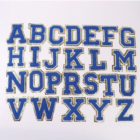 Dazzling Blue Chenille Iron On Letters